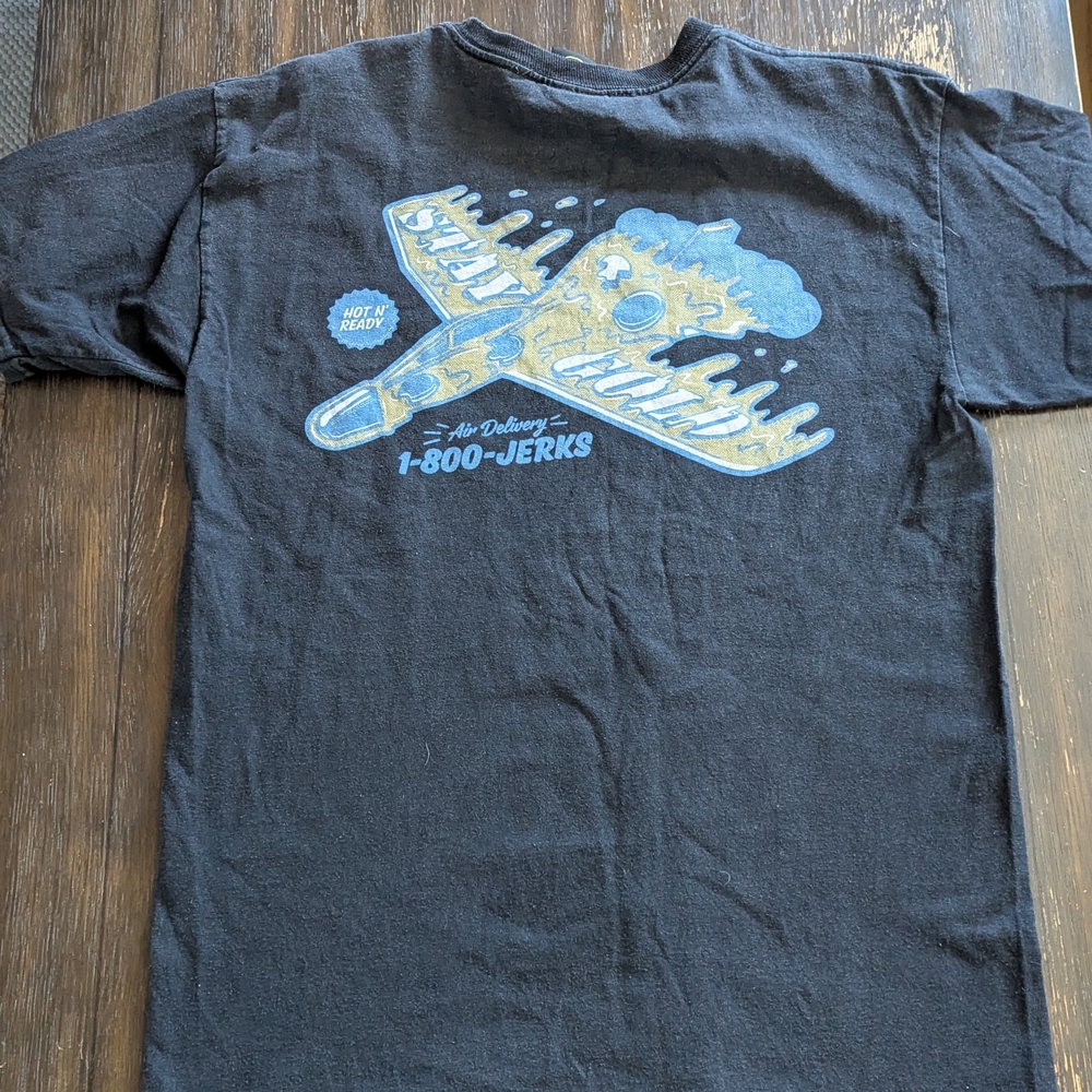 Blue and Black Graphic Short Sleeve Tee